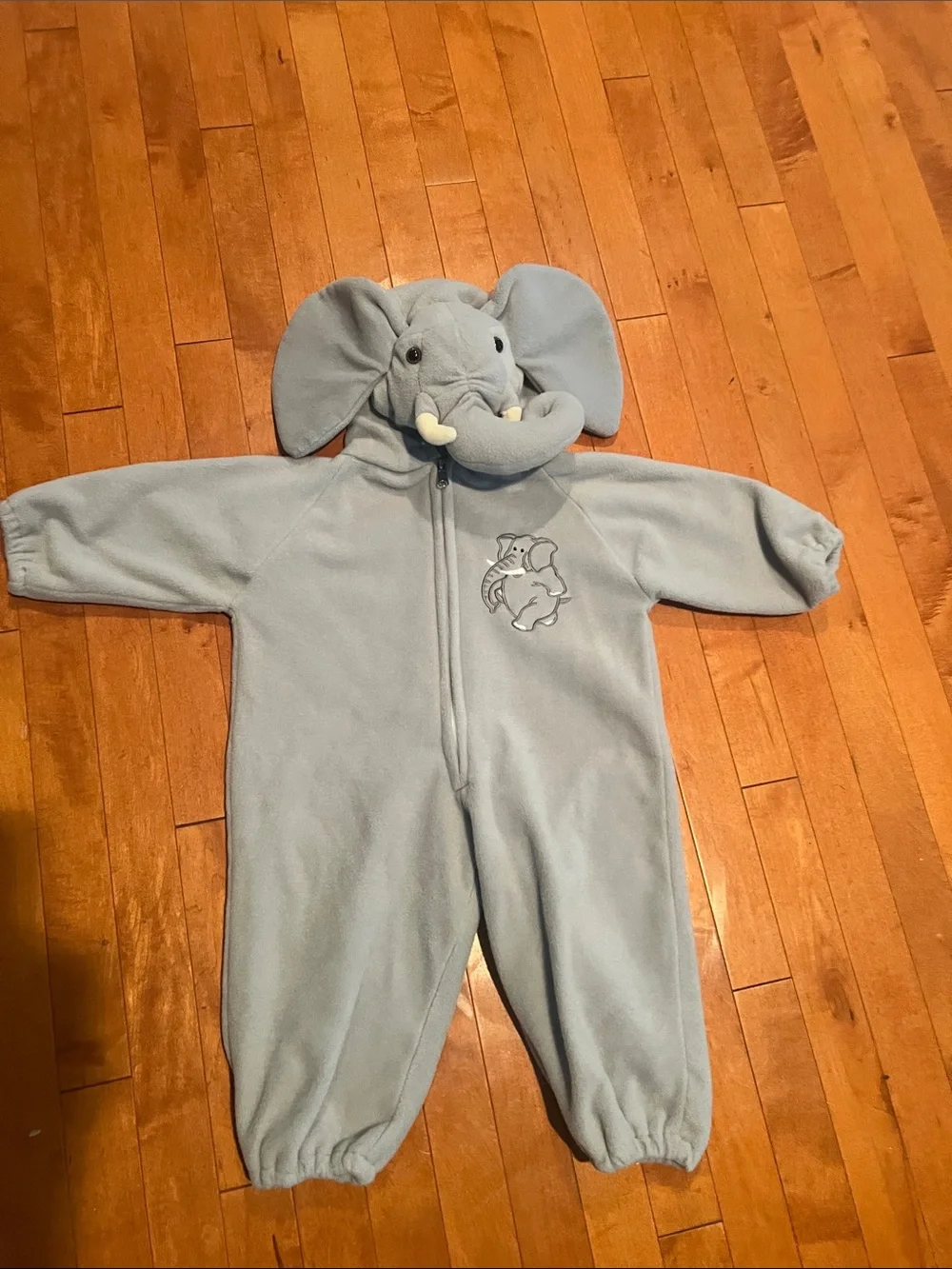 Light Blue Elephant Hooded Kids Costume One-Piece